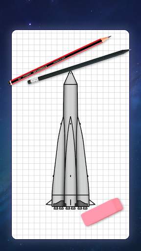 How to draw rockets, spaceship screenshot 1