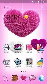 ❤Fluffy diamond Hearts Theme: Pink Launcher screenshot 6