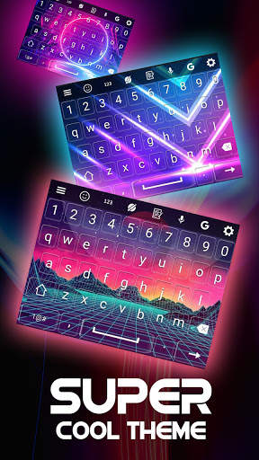 Neon Keyboard Theme - LED Light Background screenshot 1
