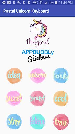 Pastel Unicorn Words Keyboard Stickers for Gboard screenshot 4