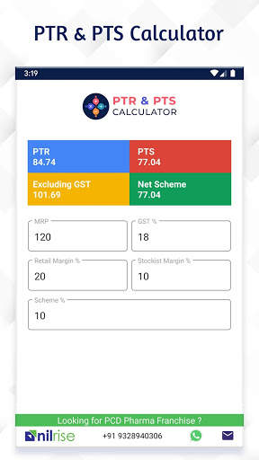 PTR - PTS Calculator for Pharma Franchise medical screenshot 2
