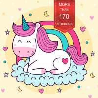 Unicorn stickers for pictures emojis kawaii editor logo