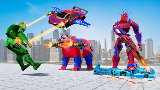 Flying Bear Robot Hero Game screenshot 2