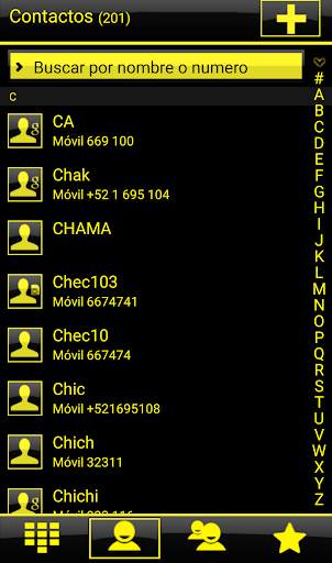 THEME GO CONTACTS BIG YELLOW screenshot 4