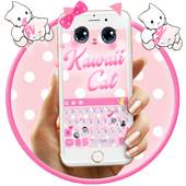 Cute Kawaii Kitty Pink Bow Keyboard Theme 10001002