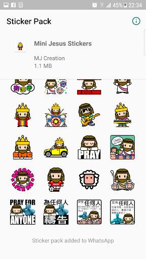 Mini Jesus Stickers स्क्रीनशॉट 2