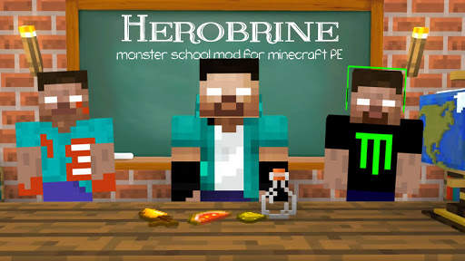 Herobrine Monster School Mod for Minecraft PE screenshot 1