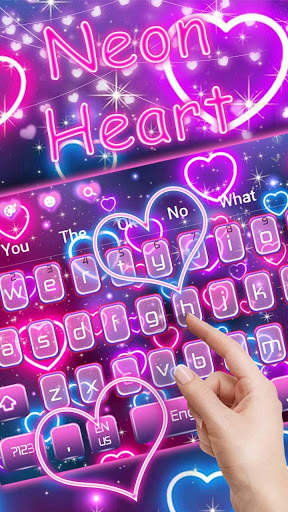Neon Heart Keyboard Theme screenshot 1