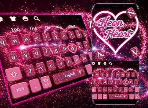 Neon Heart Keyboard Theme screenshot 3