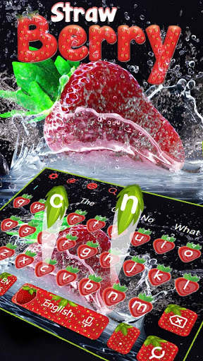 Strawberry Water Splash Keyboard Theme स्क्रीनशॉट 2