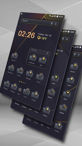 Golden&black launcher theme &wallpaper screenshot 3