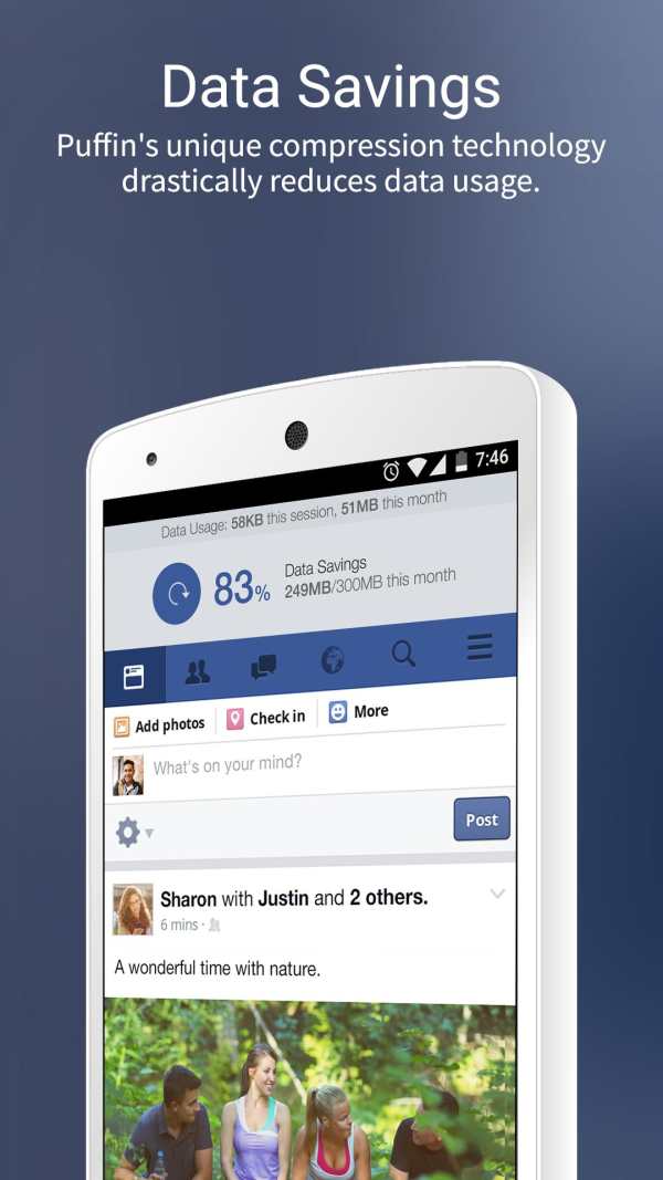 Puffin for Facebook screenshot 1