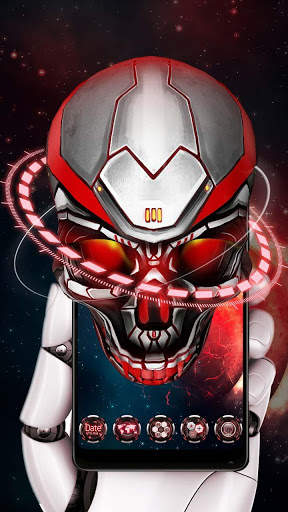 Red tech hell skull theme 3 تصوير الشاشة