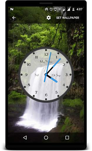Waterfall live wallpaper with analog clock screenshot 6