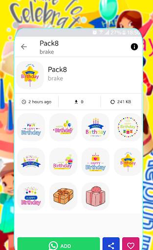 🥳Animated Happy Birthday Stickers for WhatsApp 🎉 screenshot 2