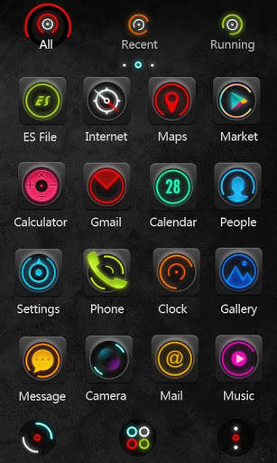 Dark Zero GO Launcher Theme screenshot 2