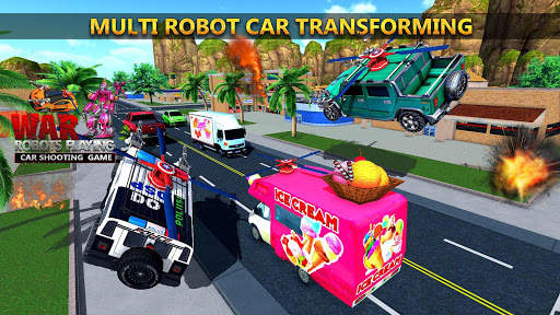 Grand Robot Flying Car 3D Transform Robot Game screenshot 9