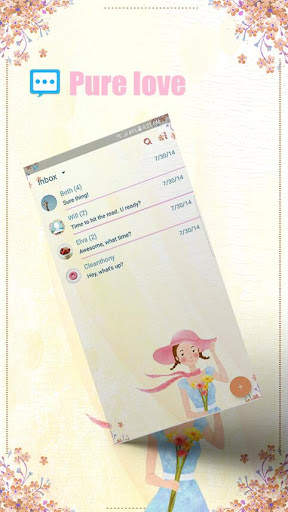 Pure love skin for Handcent Next SMS screenshot 1