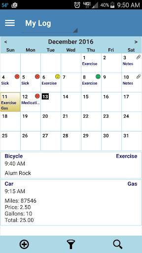 My Logs screenshot 1