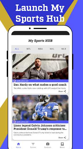 Sports Hub - News, Scores, & Fans Home Screen screenshot 2