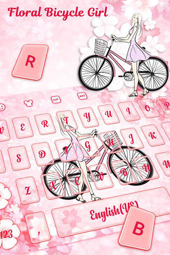 Floral Bicycle Girl Keyboard स्क्रीनशॉट 2