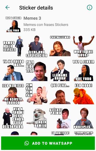 Memes Stickers with Phrases WhatsApp WAStickerApps screenshot 3
