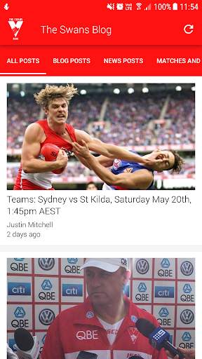 The Swans Blog App screenshot 1