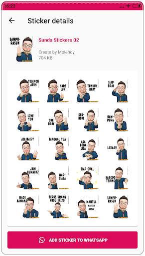 Sunda Stiker Lucu WAStickerApps 4 تصوير الشاشة