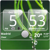 Sense Analog Glass Clock 4x2 icon