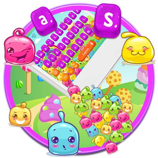 Colorful Jelly Blast Keyboard Theme 10001002