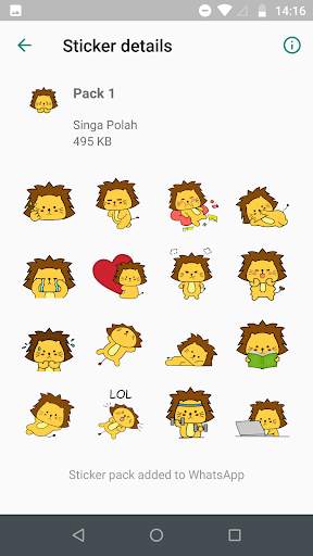 Singa Polah Stickers for WhatsApp screenshot 4