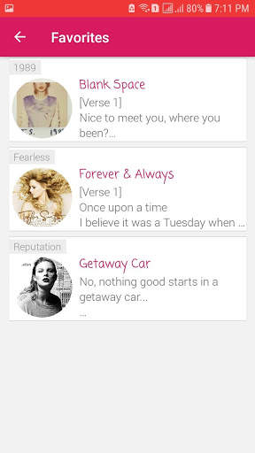 Tay Swift Lyrics Offline screenshot 7