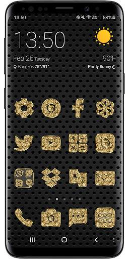 Launcher Theme Gold - Rocks Icon Pack Wallpaper screenshot 2