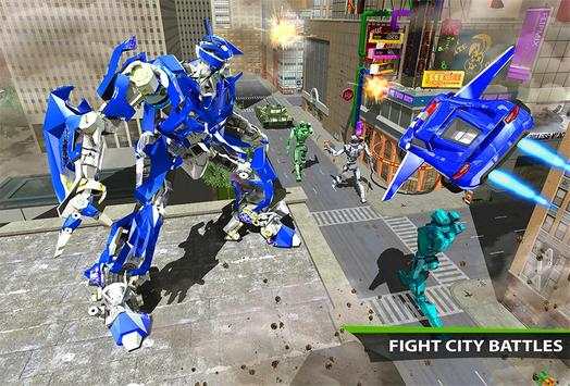 Real Police Flying Car Robot Transformation Game screenshot 6