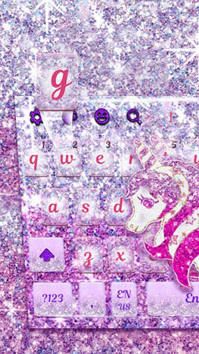 Unicorn Glitter Keyboard Theme screenshot 1