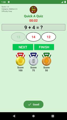 Quick A Quiz: Arithmetic, Math, Game, Brain Teaser screenshot 4
