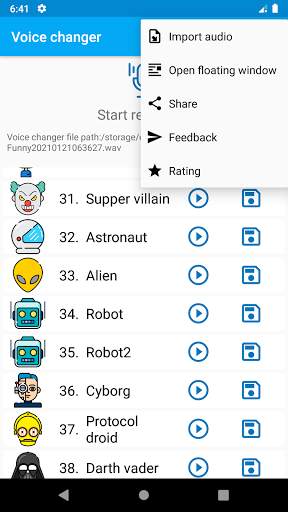Voice changer with special effects screenshot 3