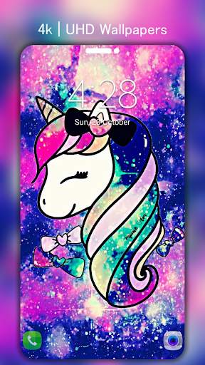 🦄 Rainbow Unicorn Glitter Wallpaper 4K [UHD] screenshot 1