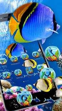 Lively Aquarium Gold Blue Fish Theme screenshot 4