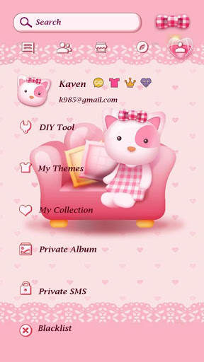 GO SMS PRO PINK KITTY THEME screenshot 5