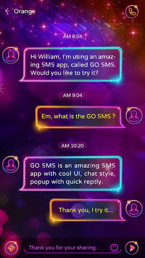 GO SMS PRO SHINE THEME screenshot 3