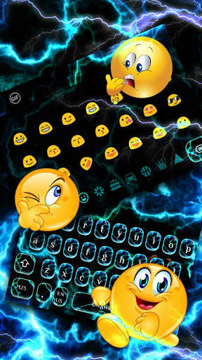 Neon Thunder Dark Keyboard screenshot 3