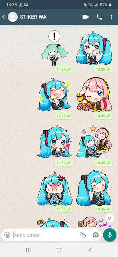 Chat Sticker WA Hatsune Miku Anime WAStickerApps screenshot 3