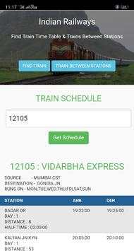 Indian Railways time table, schedule screenshot 2