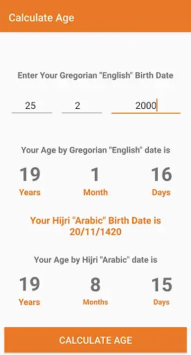 Calculate Your Age "without install app" screenshot 2