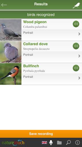 Identify live bird songs, naturetouch screenshot 8