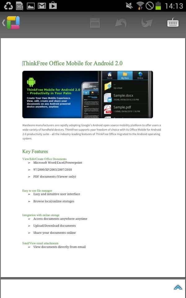 ThinkFree Mobile for Zimbra screenshot 4