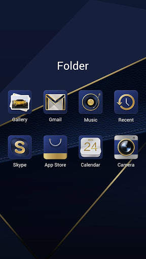(FREE) Blue Gold GO Launcher Theme screenshot 3