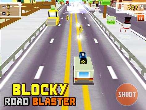 Blocky Road Blaster - Gun Race screenshot 13