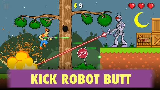 High Voltage 2D — Robots Attack Battle Platformer screenshot 1